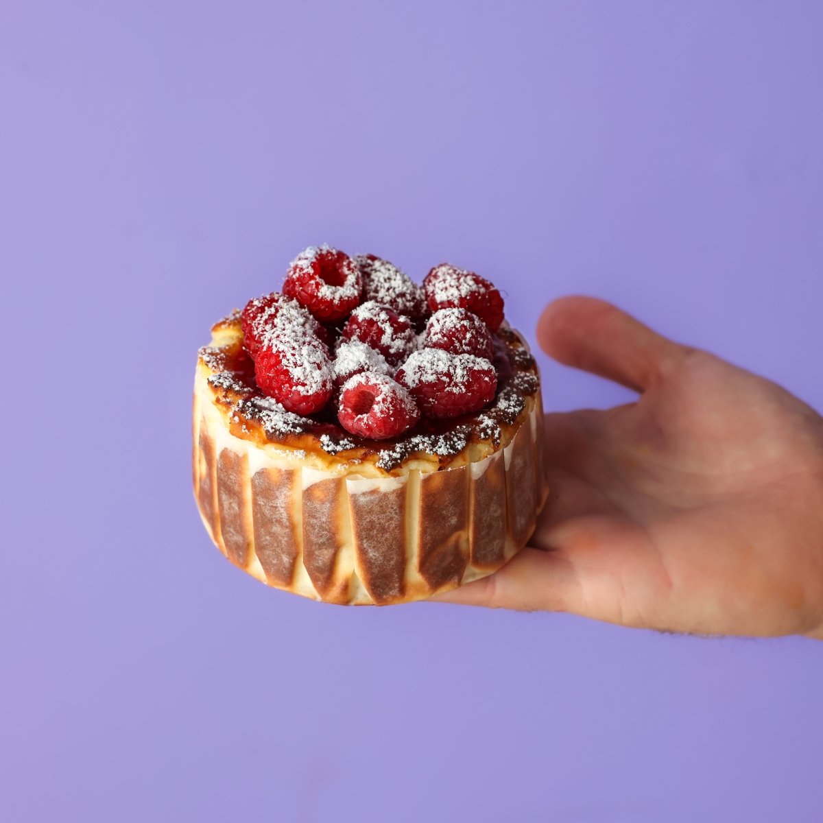 4" Vanilla Raspberry Basque Cheesecake | dbakers Sweet Studio