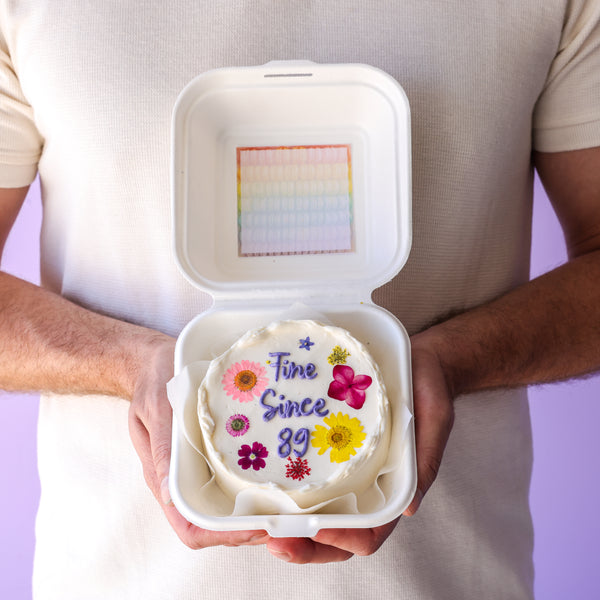 Pressed Flower Bento Cake