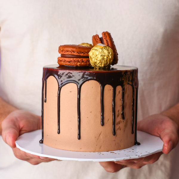 Nutella cake with nutella macarons and ferrero