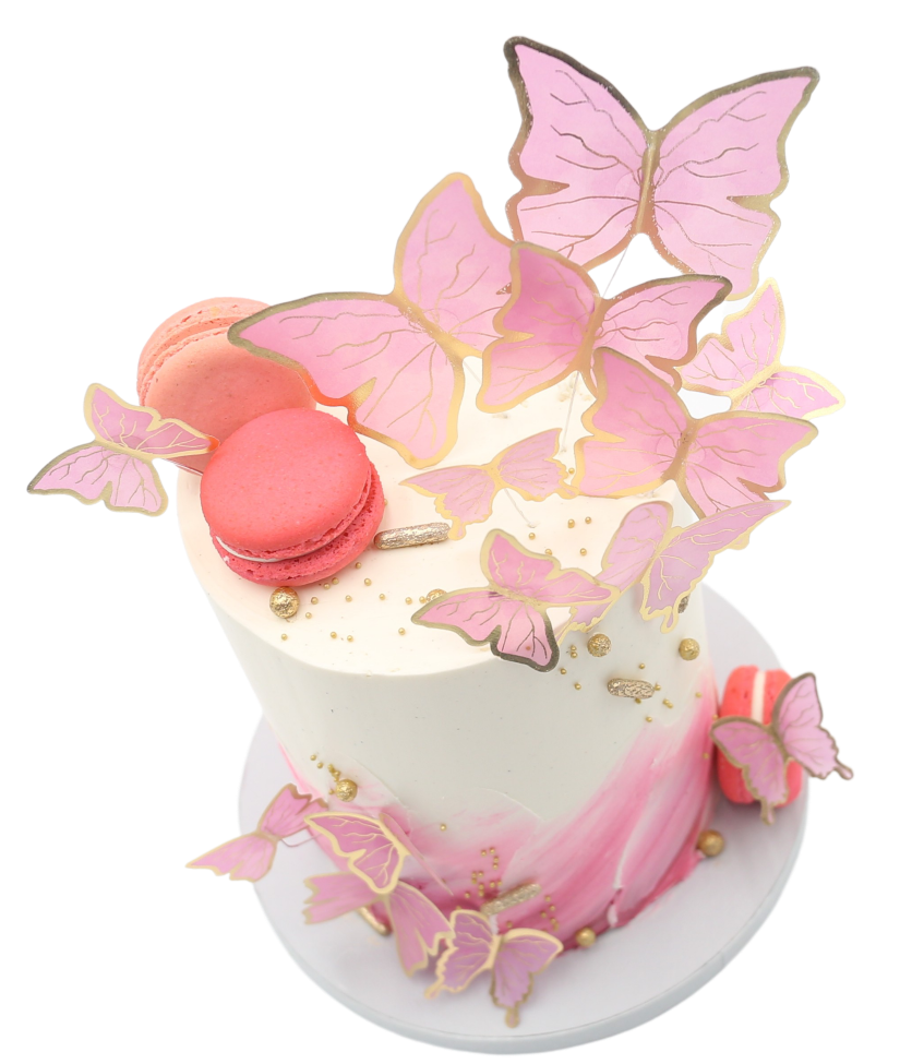 Gold Butterflies Buttercream Cake – Da Cakes Houston