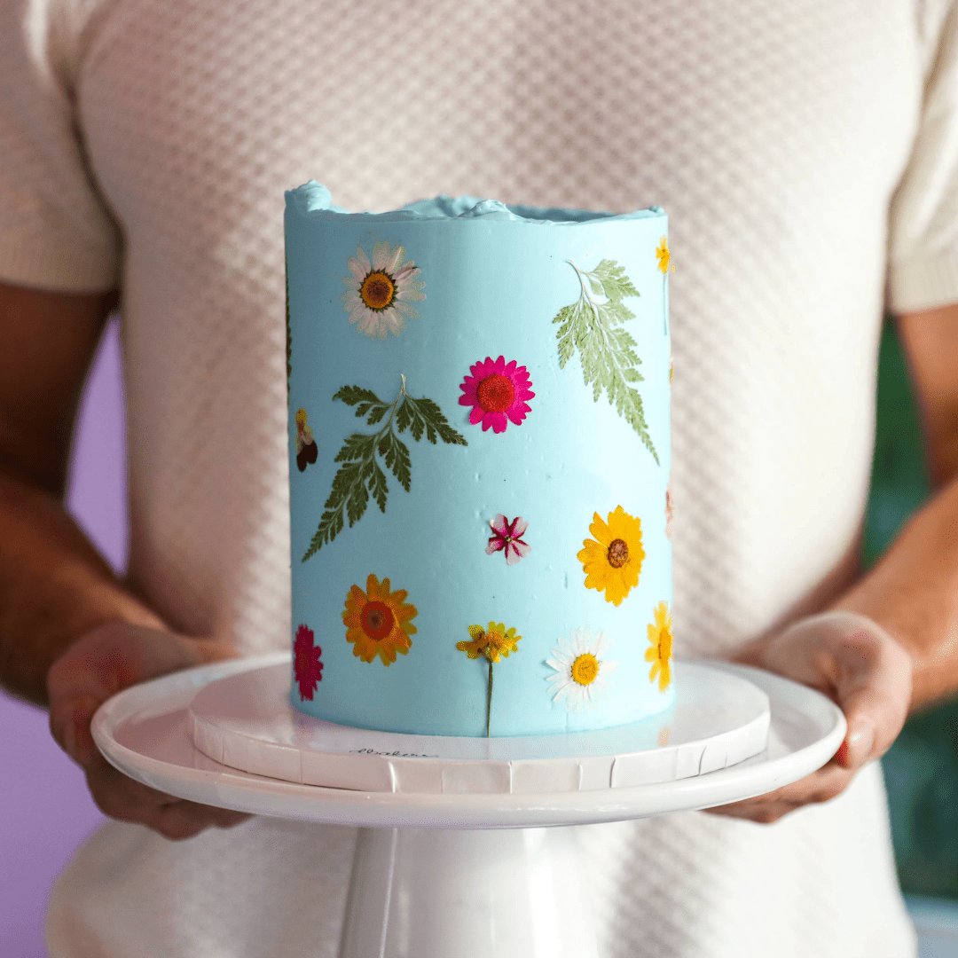 Blue Pressed Flower Beauty  | dbakers Sweet Studio