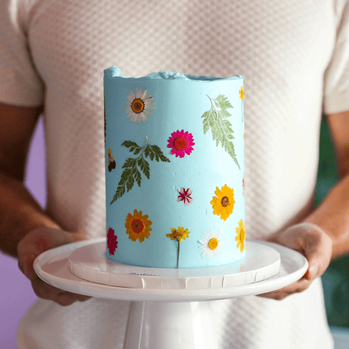 Blue Pressed Flower Beauty  | dbakers Sweet Studio