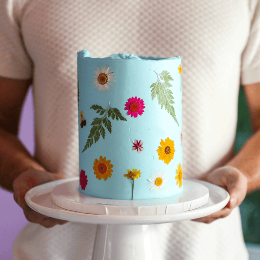Blue Pressed Flower Beauty  | dbakers Sweet Studio