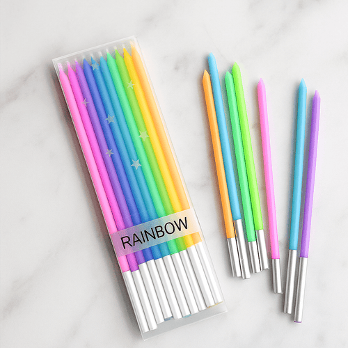 Box of 10 Rainbow Candles - dbakers Miami