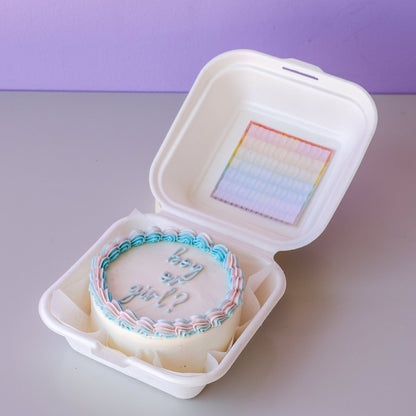Gender Reveal Bento Cake  | dbakers Sweet Studio