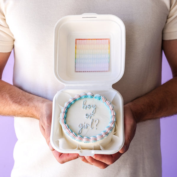 Gender Reveal Bento Cake  | dbakers Sweet Studio
