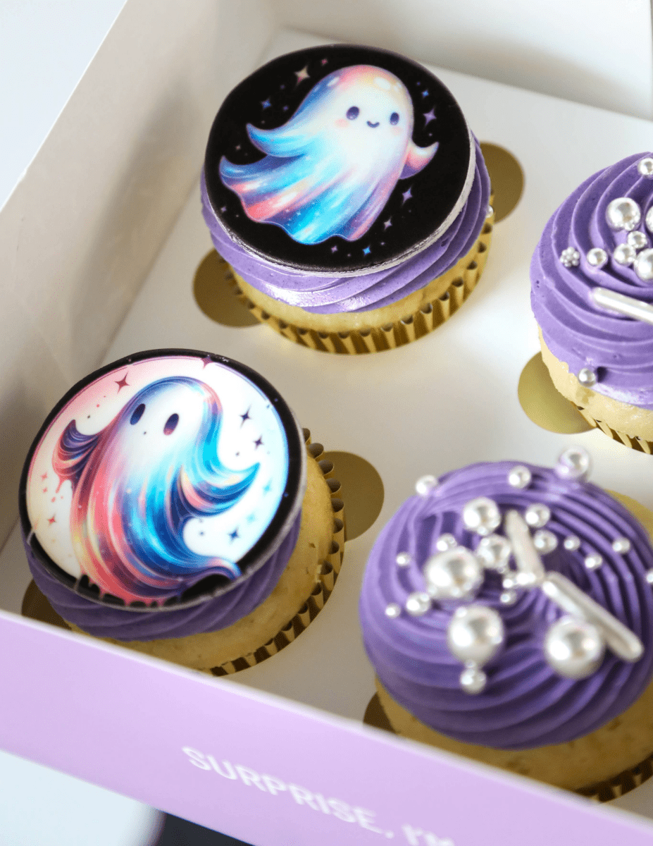 Iridescent Ghosts Box of 6 Cupcakes  | dbakers Sweet Studio