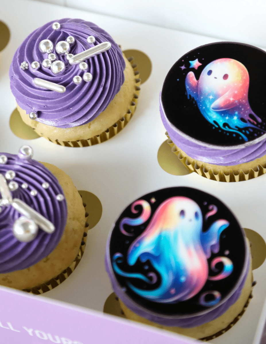 Iridescent Ghosts Box of 6 Cupcakes  | dbakers Sweet Studio