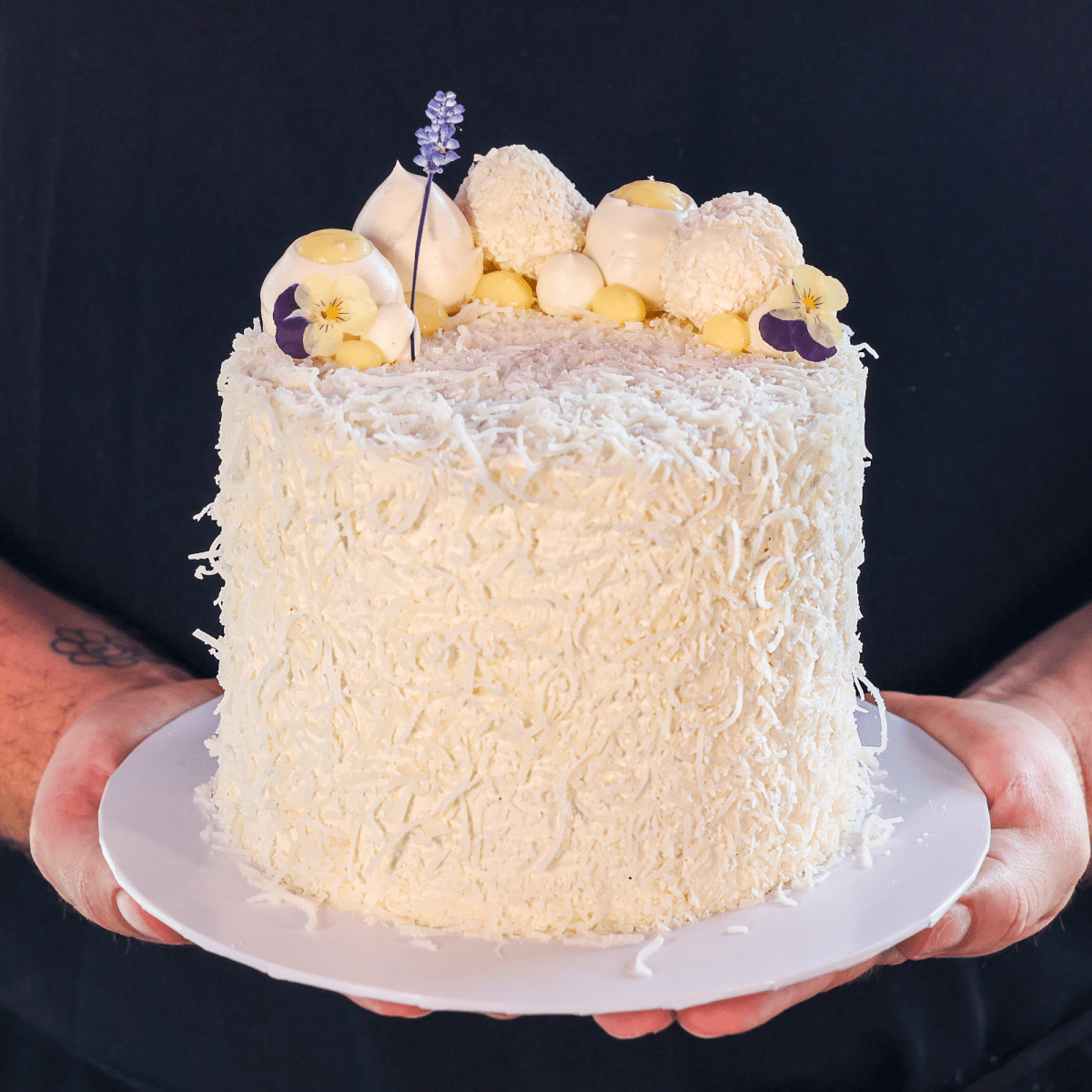 Lavender Lemon Coconut Cake  | dbakers Sweet Studio