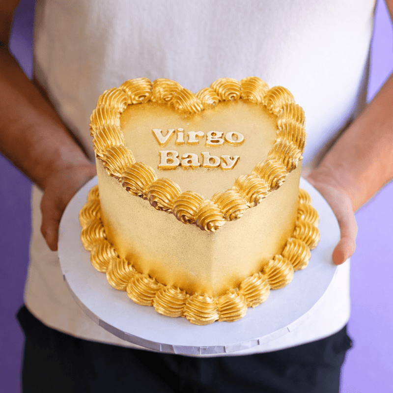 Cake　ハートゴールド metallic-sweetheartdbakers-