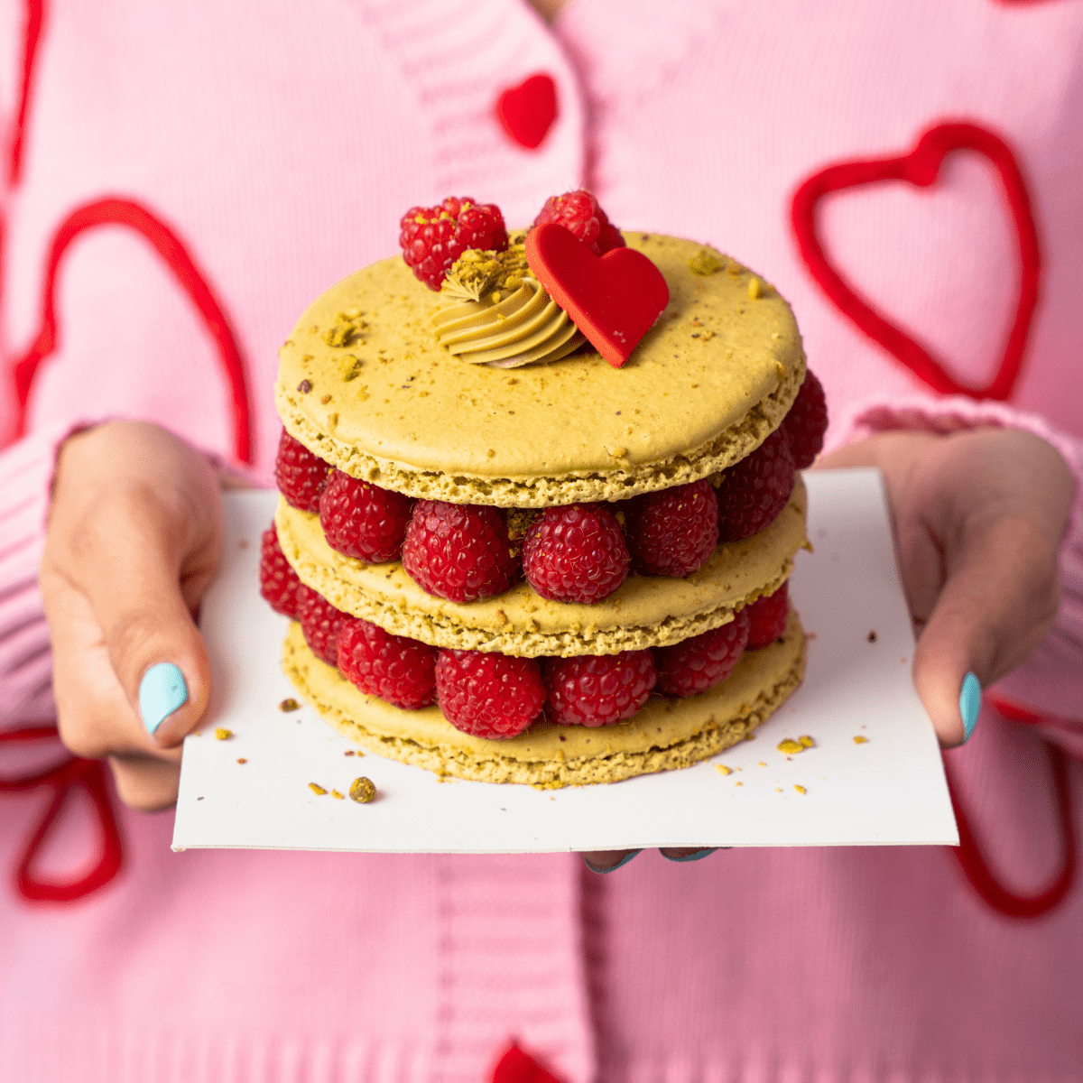 Only For Her - Pistachio Raspberry Macaron Mini Cake - dbakers Miami