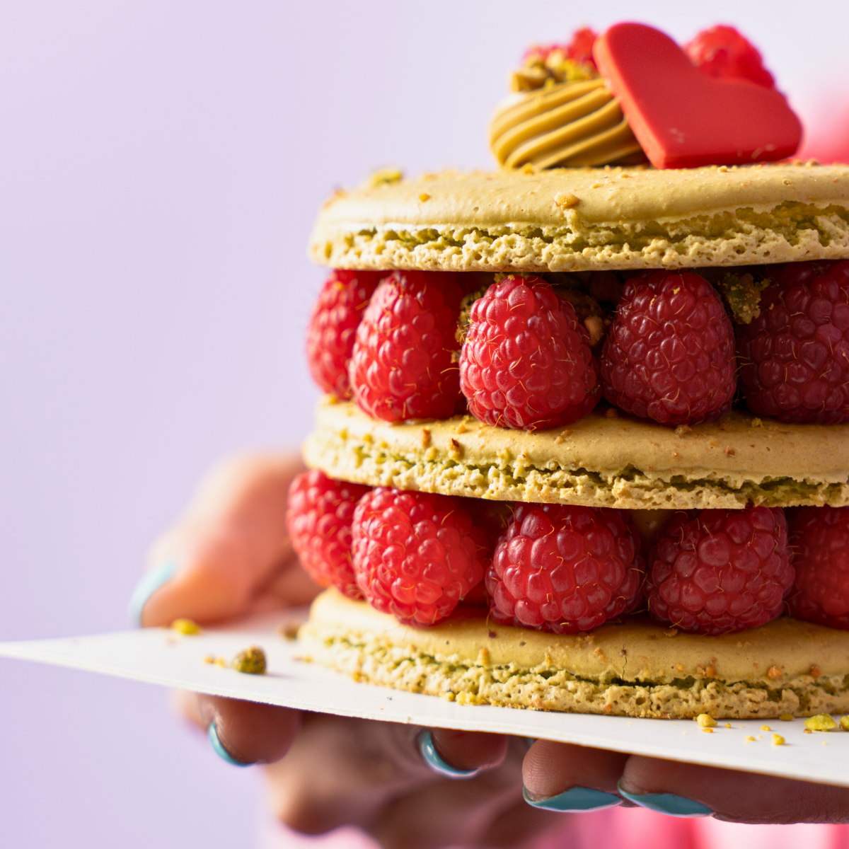 Only For Her - Pistachio Raspberry Macaron Mini Cake - dbakers Miami