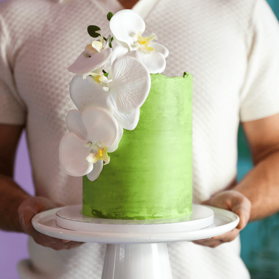 Orchid Watercolor Cake - dbakers Miami