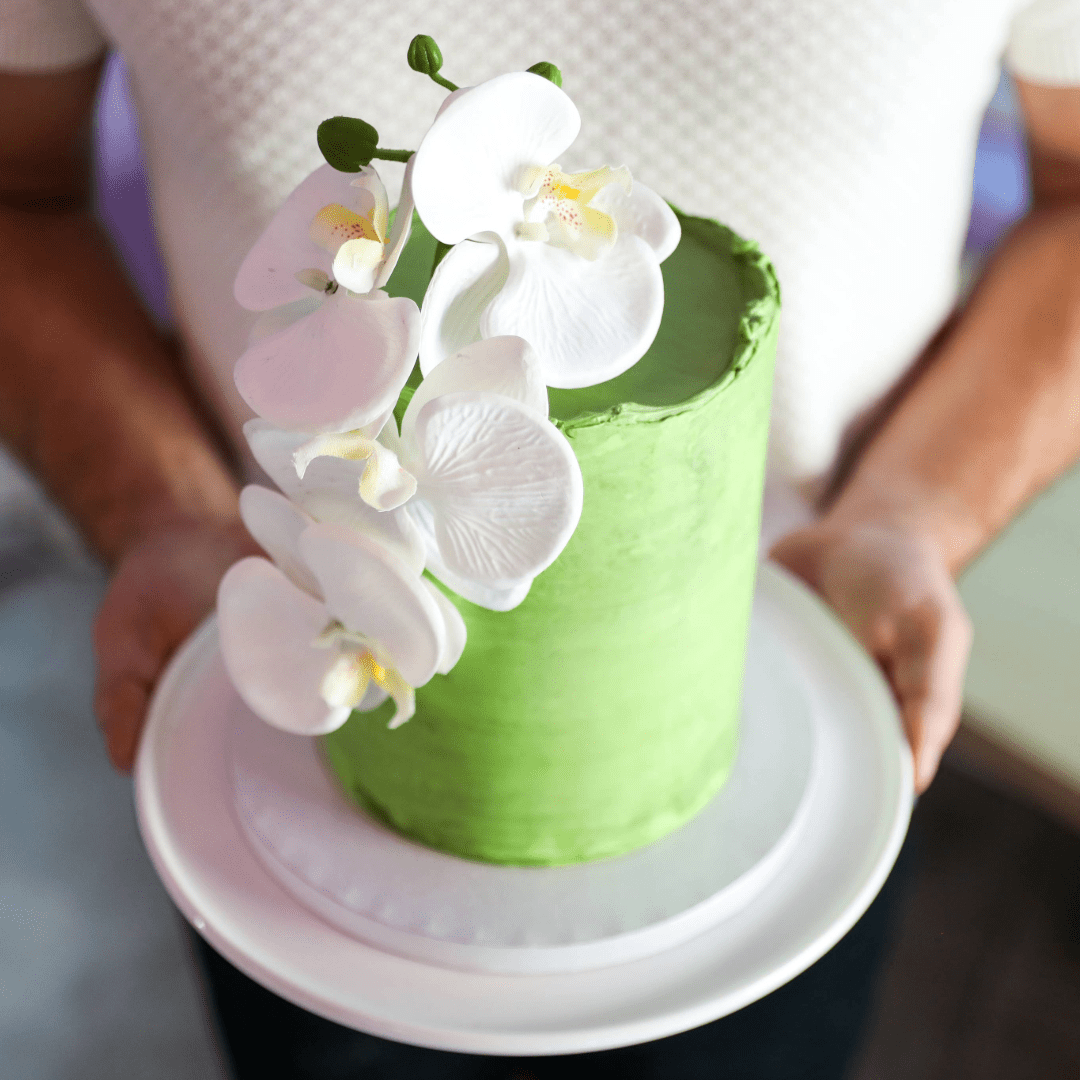 Orchid Watercolor Cake - dbakers Miami