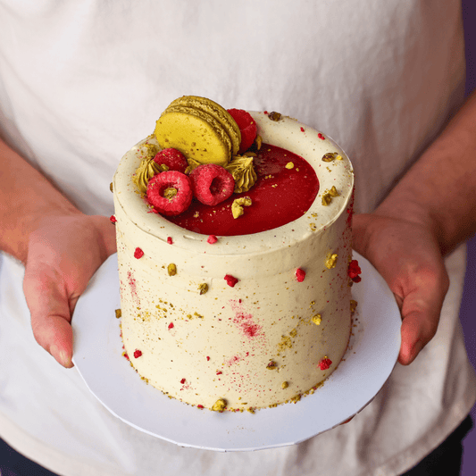 Pistachio Raspberry Cake | dbakers Miami