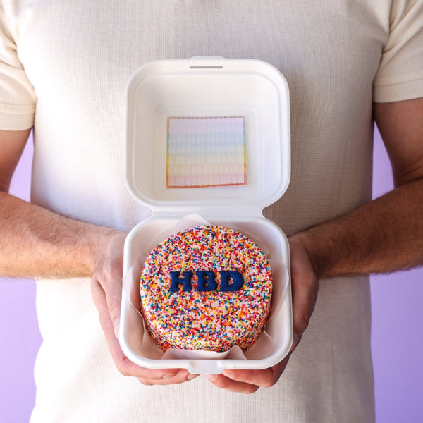 Rainbow Sprinkles Bento Cake  | dbakers Sweet Studio