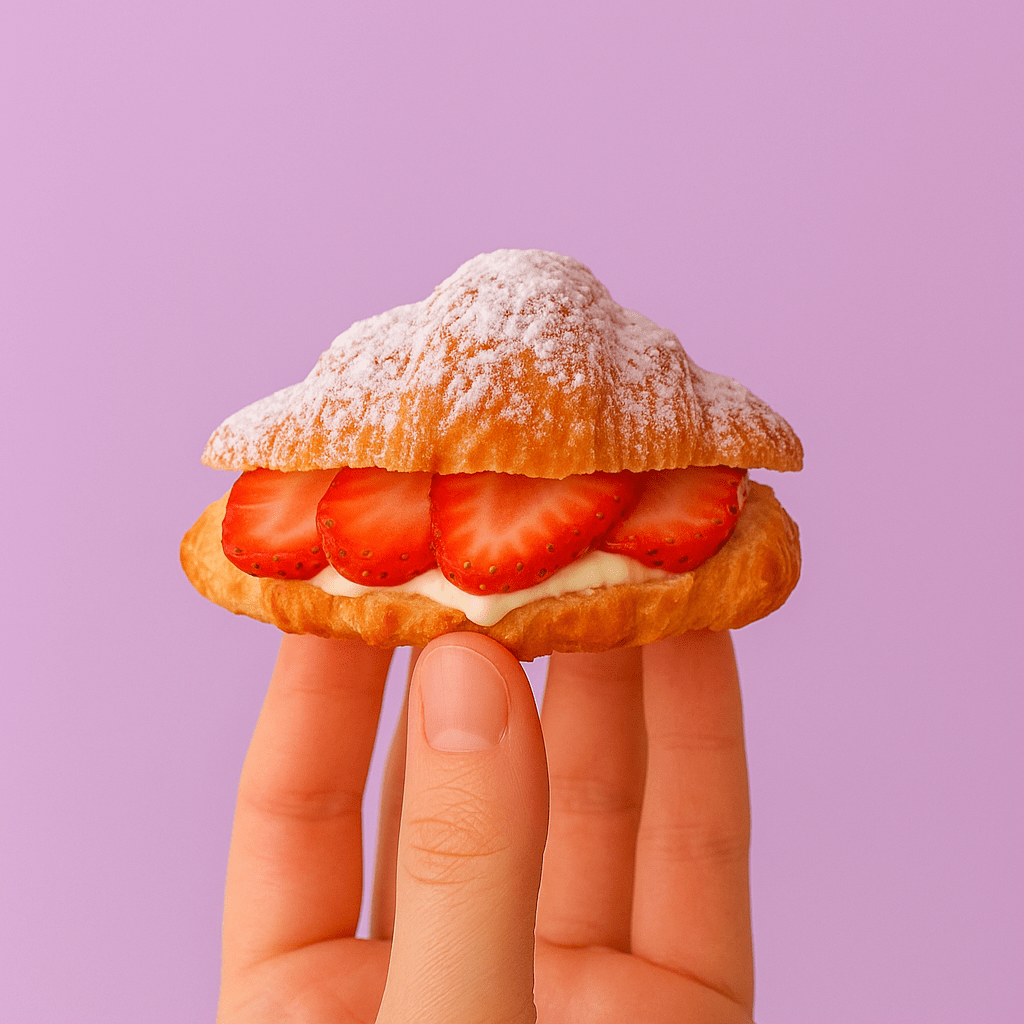 Strawberries & Cream Mini Croissant (INDIVIDUAL)  | dbakers Sweet Studio