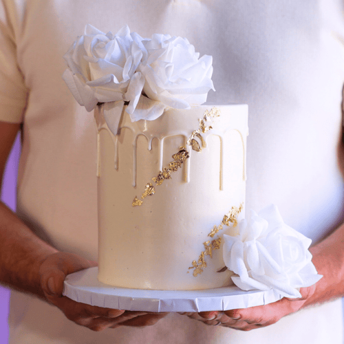 White Bloom Cake  | dbakers Sweet Studio