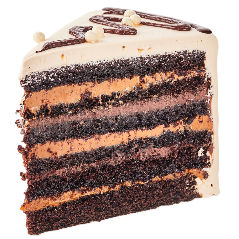 Chocolate Dulce de Leche Cake Slice